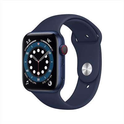 Apple Watch Series 6 GPS + Cellular, корпус 44 мм из синего алюминия с темно-синим спортивным ремешком — стандартная модель (обновлённая) 1000009944 - фото 539738