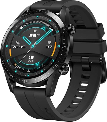Смарт-часы HUAWEI Watch GT 2 2019 Bluetooth, спортивный GPS-трекер, работающий до 14 дней, с датчиком кислорода в крови, пульсометром, водонепроницаемые, для Android и iOS, 46 мм, матово-черный цвет 1000009951 - фото 539773