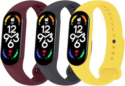 Набор из 3 ремешков MARGOUN для Xiaomi Mi Band 7, силиконовый ремешок для часов, сменные аксессуары для смарт-часов 1000010015 - фото 540076