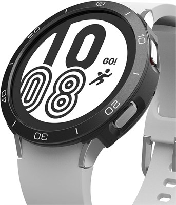 Ringke [Air Sports + безель] Совместимо с Samsung Galaxy Watch 4 44 мм, гибкий ударопрочный чехол из ТПУ с клейкой алюминиевой рамкой-кольцом - черный / 11 1000010044 - фото 540211