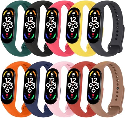 Набор из 5 силиконовых ремешков MARGOUN для Xiaomi Mi Band 7, сменные аксессуары для смарт-часов 1000010049 - фото 540232