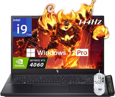 Игровой ноутбук acer Nitro V 15, Intel i9-13900H (до 5,4 ГГц), GeForce RTX 4060, 15,6-дюймовый дисплей IPS с частотой обновления 144 Гц, 64 ГБ памяти DDR5, SSD на 1 ТБ, Wi-Fi 6, клавиатура с клавиатурой, Windows 11 Pro, игровая мышь, флеш-накопитель USB 2 1000010660 - фото 542666