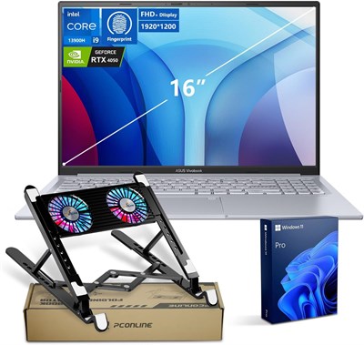 Бизнес-ноутбук ASUS Vivobook Pro AI Copilot, 16-дюймовый FHD+, процессор Intel Core i9-13900H, GeForce RTX 4050, 32 ГБ ОЗУ, SSD на 2 ТБ, Wi-Fi 6, Windows 10, серебристый, в комплекте складной радиатор PCO Notebook, кулер для ноутбука 1000010666 - фото 542696