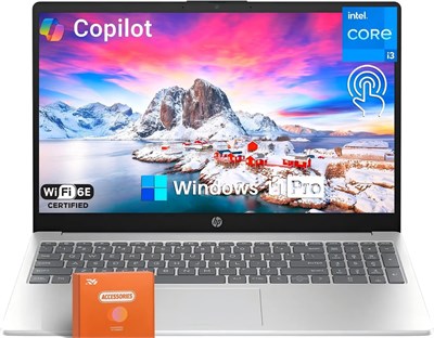 Флагманский ноутбук HP с сенсорным экраном 15,6 дюйма, бесплатный пожизненный пакет Office 2024, 6-ядерный процессор Intel i3-1215U с тактовой частотой до 4,4 ГГц, 32 ГБ ОЗУ, твердотельный накопитель на 1 ТБ, графика UHD, Wi-Fi 6E, аккумулятор с временем 1000010758 - фото 543133