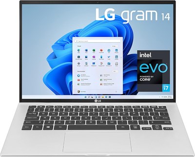 Ноутбук LG Gram 14Z90P, сверхлегкий, 14 дюймов, IPS WUXGA (1920 x 1200), процессор Intel Evo 11-го поколения CORE i7, 16 ГБ ОЗУ, SSD на 512 ГБ, Windows 11 Домашняя, аккумулятор на 22,5 работы, встроенный помощник Alexa, 2 порта USB-C, HDMI (серебрист) 1000011275 - фото 545572