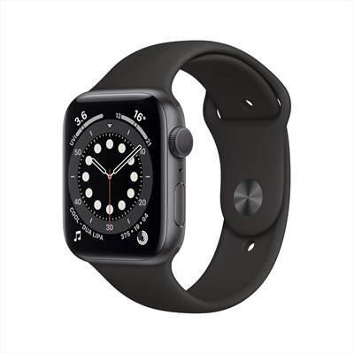 Apple Watch Series 6 (восстановленные) (GPS, 40 мм) — корпус из алюминия цвета «серый космос» с чёрным спортивным ремешком 1000011311