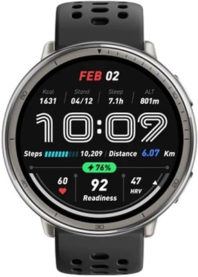 Умные часы Amazfit Active 2 44 мм, ИИ, голосовое управление, GPS и карты в комплекте, 10 дней автономной работы, более 160 спортивных режимов, водонепроницаемость 5 АТМ для Android и iPhone, черный цвет 1000011330