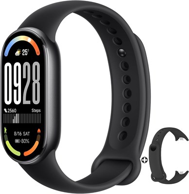 Xiaomi Smart Band 10 — дисплей AMOLED 1,72 дюйма с яркостью 1500 нит, датчик сна и пульса, водонепроницаемость 5 АТМ, 21 день автономной работы, частота обновления 60 Гц, более 150 режимов (тёмно-чёрный) 1000011357