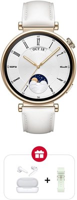 Умные часы HUAWEI Watch GT4 41 мм + наушники HUAWEI Freebuds SE + ремешок, 7 дней автономной работы, анализ пульсовой волны, приложение Female Health Management 3.0, круглосуточный мониторинг здоровья, совместимость с Android и iOS, белый цвет 1000011360