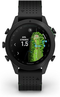 Умные часы Garmin Marq Golfer Generation -2 Carbon Edition с AMOLED-дисплеем — 46 мм | Умные часы с сенсорным экраном и гибридным ремешком из кожи FKM | До 16 дней автономной работы 1000011369