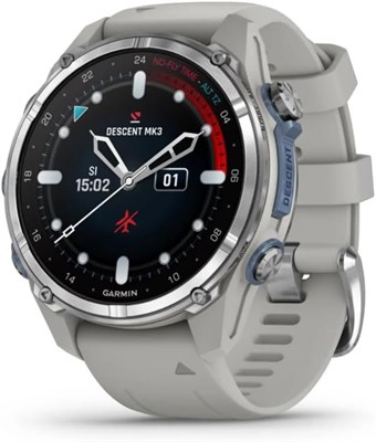 Умные часы для дайвинга GARMIN Dive Computer Descent MK3-43 мм, нержавеющая сталь | До 30 часов автономной работы в режиме погружения | Базы с подводным сонаром, сообщения для дайверов, цветные карты с контурами глубин и местами погружений 1000011373