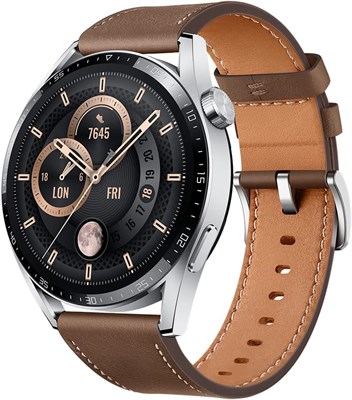 HUAWEI GT3 46 мм классический коричневый кожаный чехол, черный, OB02817 1000011389 - фото 546094