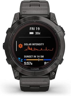 GARMIN FENIX 7X PRO — SAPPHIRE SOLAR EDITION — ТИТАН С ПОКРЫТИЕМ CARBON GREY DLC И МЕТАЛЛИЧЕСКИЙ БРАСЛЕТ CARBON GREY (В КОМПЛЕКТЕ С ДВУХЦВЕТНЫМ СИЛИКОНОВЫМ РЕМЕШКОМ) 1000011412