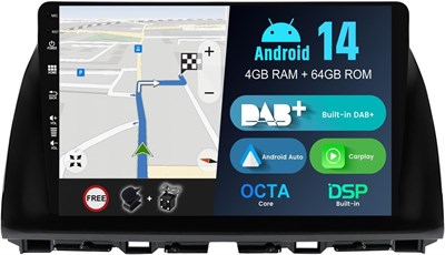 BXLIYER - [Встроенный DAB] - Автомобильная магнитола Android 13 IPS для Mazda CX-5 (2013-2016) - Беспроводная DSP/CarPlay/Android Car - 4G+64G - Камера + микрофон - Wi-Fi 360-градусная камера - Быстрая загрузка AHD - 10,1-дюймовый 2-диновый экран 1000011512 - фото 546656