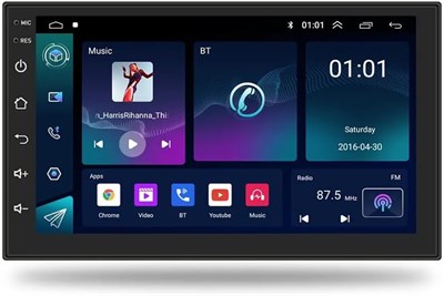 Автомобильная стереосистема Roadster 2G+32G Android 2DIN с беспроводной поддержкой Apple CarPlay, 7-дюймовым сенсорным экраном HD 1080P, GPS, навигацией, HiFi, Wi-Fi, Bluetooth, RDS, FM-радио, Mirror-Link, двумя USB-портами и камерой заднего вида 1000011532 - фото 546750