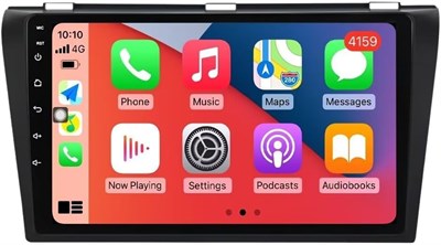 Android Radio Mazda 3 2003-2009 - 2 года гарантии - Экран IPS.QLED - Бесплатная задняя камера - Оригинальный кабель для подключения - Усилитель звука (CarPlay 4+64 ГБ и Android Auto) 1000011592 - фото 547048