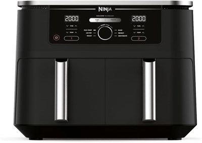 Аэрофритюрница Ninja Foodi Dual Zone с двумя ящиками, 6 режимами приготовления, объёмом 9,5 л, чёрная, AF400ME, гарантия 2 года 1000011804 - фото 548088