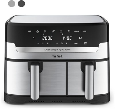 Аэрофритюрница с грилем TEFAL | Dual Easy Fry & Grill | 8,3 л | Двойные контейнеры | 8 предустановленных программ приготовления | Детали, пригодные для мытья в посудомоечной машине | Специальное приложение | EY905D40 1000011856 - фото 548340