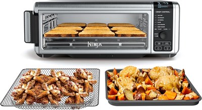 Настольная цифровая аэрофритюрница Ninja SP101 с функцией «8 в 1», откидывающейся вверх и убирающейся для хранения, с корзиной для аэрофритюрницы, решеткой и поддоном для крошек, серебристая 1000011893 - фото 548521