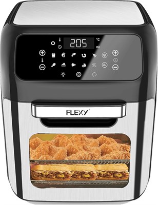 Аэрофритюрница FLEXY® 12 л, 1800 Вт — цифровой сенсорный экран, регулировка температуры, 4-слойная система приготовления, жарка без масла, большая вместимость, многофункциональная настольная плита для здорового питания 1000011904 - фото 548573