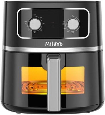 Аэрофритюрница Milano объёмом 5,7 л с цифровым управлением, сенсорным управлением, быстрой циркуляцией горячего воздуха, приготовлением с низким содержанием масла, корзиной с антипригарным покрытием, здоровая фритюрница для всей семьи. 1000011923 - фото 548663