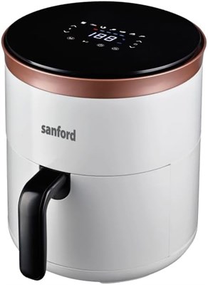 Аэрофритюрница SANFORD SF2455AF с цифровым управлением, объёмом 4,0 л, 1200 Вт, сенсорным управлением, светодиодным дисплеем, 7 предустановок, циркуляция горячего воздуха на 360°, приготовление без масла, автоматическое отключение, цвет белый/чёрный (белы 1000011941 - фото 548741