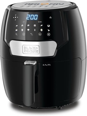 Цифровая аэрофритюрница BLACK+DECKER Aero Fry — 13 дюймов, 1–4 л, антипригарное покрытие — съемная корзина 3,7 л — мощность 1500 Вт — таймер на 60 минут — от 80 до 200 °C — AF4037-B5 1000011945 - фото 548761