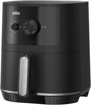 Аэрофритюрница Braun MultiFry 3 HF3000 объёмом 4,3 л с функцией контроля температуры 80–200 °C, технологией RealAir, таймером на 60 минут, мощностью 1500 Вт, матово-чёрным цветом 1000012012 - фото 549090
