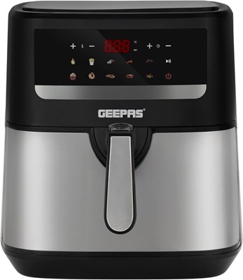 Цифровая аэрофритюрница Geepas GAF37509 / Объём 9,2 литра, приготовление без масла, таймер на 60 минут/технология Vortex, 10 предустановленных программ, идеально подходит для картофеля фри, стейков, курицы, сосисок, тортов, мяса, хлеба и т. д. / Гарантия 1000012014 - фото 549100
