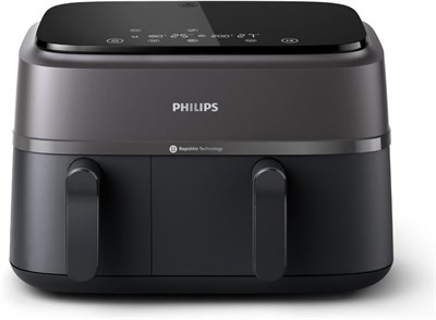 Аэрофритюрница Philips Dual Basket серии 3000, 8 функций «в 1», объём 9,5 кварты, 2 ящика, автоматическая синхронизация времени приготовления, на 90% меньше жира, технология Rapid Air, приложение HomeID для рецептов, можно мыть в посудомоечной машине, цве 1000012018 - фото 549116