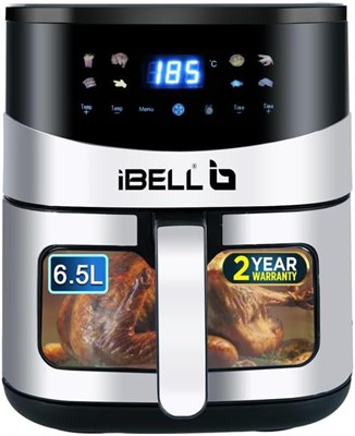 Аэрофритюрница iBELL AF650M объемом 6,5 литра, 1600 Вт, 8 программ приготовления, съемная корзина для фритюрницы, технология Smart Rapid Air, функция таймера, автоматическое отключение и регулируемая температура (черная) 1000012044 - фото 549230
