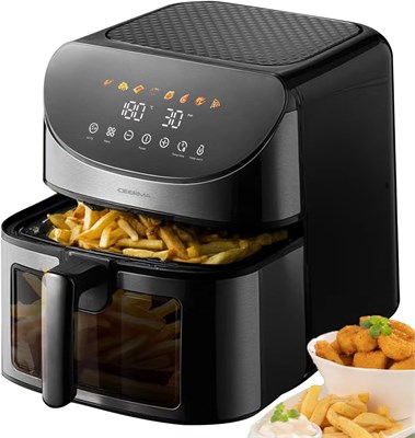 Аэрофритюрница Deerma XL 8 л, цифровая аэрофритюрница мощностью 1700 Вт, вместимостью 8 л/2 кг, тонкий дизайн, быстрая циркуляция горячего воздуха для жарки, гриля, выпечки и запекания на гриле 1000012046 - фото 549240