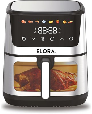 Цифровая аэрофритюрница ELORA ELAF-8103 объёмом 7 л с корзиной и технологией двойного нагрева | Приготовление без масла, на 80% меньше жира, здоровая жарка, хрустящая корочка и лёгкая выпечка 1000012116 - фото 549557