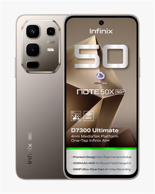 Смартфон Infinix NOTE 50X 5G X6857 | Мощная оперативная память 16 ГБ (8+8 расширенных) + 256 ГБ встроенной памяти | Сверхбыстрый восьмиядерный процессор | Дисплей с высоким разрешением | Долгий аккумулятор | Титаново-серый 1000012303 - фото 549812