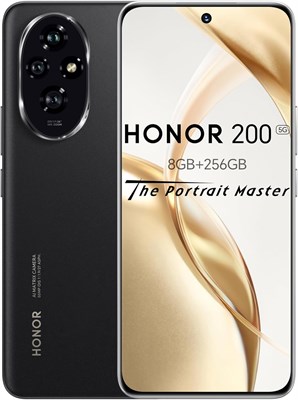 Смартфон HONOR 200 5G | 256 ГБ встроенной памяти + 8 ГБ ОЗУ | 6,7-дюймовый OLED-дисплей с частотой обновления 120 Гц | Тройная камера 50 МП | Snapdragon 7 Gen 3 | Аккумулятор 5200 мА·ч | Быстрая зарядка 100 Вт | Две SIM-карты + eSIM | Android 14 (черный) 1000012524 - фото 550804