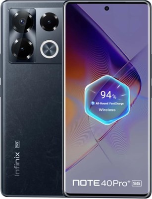 Infinix Mobile Note 40 Pro+ 12 ГБ + 12 ГБ ОЗУ 256 ГБ 5G — версия для Ближнего Востока (Obsidian Black) 1000012630 - фото 551272