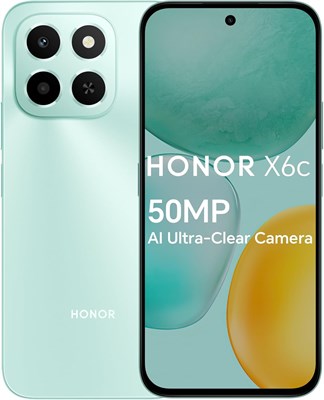 Смартфон HONOR X6c с 6 ГБ ОЗУ, 128 ГБ ПЗУ, 6,61-дюймовым дисплеем с частотой обновления 120 Гц, 50-мегапиксельной камерой, быстрой зарядкой 35 Вт, двумя SIM-картами, цвет Ocean Cyan — версия для Ближнего Востока 1000012785 - фото 551941
