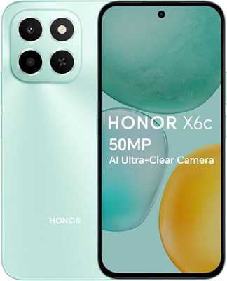 Honor X6c DUAL-SIM 128 ГБ ПЗУ + 6 ГБ ОЗУ (только GSM | без CDMA) Разблокированный на заводе 4G/LTE смартфон (цвет Ocean Cyan) — международная версия 1000012789 - фото 551961
