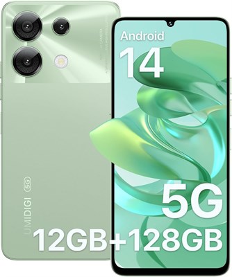 Смартфон UMIDIGI G9 5G, Android 14, разблокированный, 12 ГБ (6+6) ГБ + 128 ГБ/1 ТБ TF (расширенный), 5G, две SIM-карты, камера 50 Мп, 6,75-дюймовый дисплей HD+ 90 Гц, разблокировка по лицу и отпечатку пальца, 5000 мА·ч, зеленый Android-смартфон 1000012807 - фото 552041
