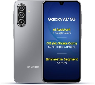 Смартфон Samsung Galaxy A17 5G, серый (6 ГБ ОЗУ / 128 ГБ встроенной памяти) на Android | С зарядным устройством | 6 обновлений ОС, большой дисплей, 50-мегапиксельная камера с оптической стабилизацией изображения | Версия для Индии 1000012829 - фото 552133