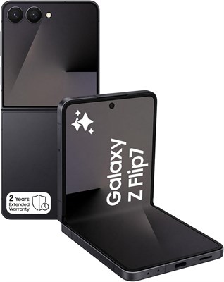 Samsung Galaxy Z Flip7, смартфон с искусственным интеллектом, Jetblack, 256 ГБ встроенной памяти, 12 ГБ оперативной памяти, 50-мегапиксельная камера для селфи, 3-нм процессор, аккумулятор 4300 мА·ч, расширенная гарантия производителя на 2 года, эксклюзивн 1000012904 - фото 552443
