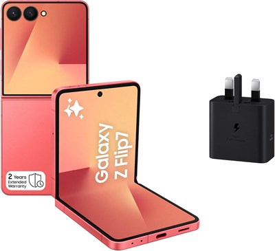 Samsung Galaxy Z Flip7, телефон с искусственным интеллектом, кораллово-красный, 256 ГБ встроенной памяти, 12 ГБ встроенной памяти, 50-мегапиксельная камера для селфи, 3-нм процессор, аккумулятор 4300 мА·ч, гарантия 2 года,  адаптер питания Samsung мощност 1000012908 - фото 552459