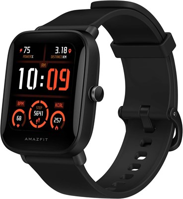 Умные часы Amazfit Bip U Pro с HD-дисплеем 1,43 дюйма, встроенным GPS и Alexa, более 60 спортивных режимов, 9 дней автономной работы — черный (обновлённый) 1000013117