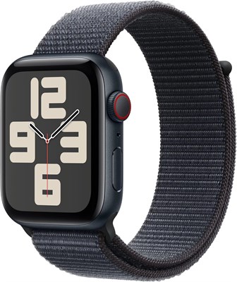 Умные часы Apple Watch SE (2-го поколения) с GPS и сотовой связью, корпусом 44 мм, алюминиевым корпусом цвета «полночный сон», спортивным браслетом Ink Sport Loop — один размер. Фитнес-трекеры и трекеры сна, датчики столкновений, пульсометр, углеродная не 1000013132