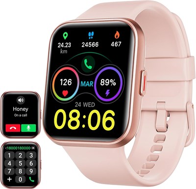 Умные часы ENOMIR для женщин, фитнес-часы для iPhone/Samsung/Android (с функцией ответа на звонки и встроенным помощником Alexa), трекеры активности с поддержкой 100 видов спорта и 5ATM, умные часы с пульсометром и датчиком сна SpO2 1000013165