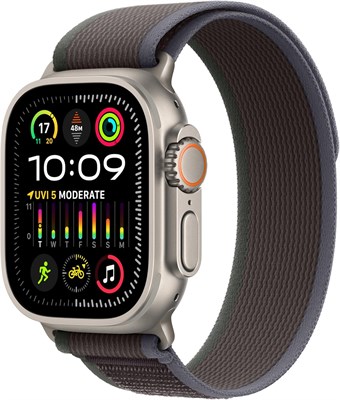 Новые умные часы Apple Watch Ultra 2 [GPS + Cellular, 49 мм] с прочным титановым корпусом и сине-чёрным браслетом Trail Loop M/L. Фитнес-трекер, точный GPS, кнопка действия, сверхдолгое время автономной работы (обновлённая версия) 1000013196