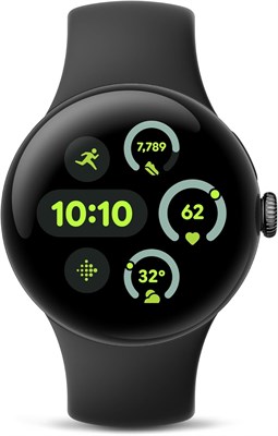 Google Pixel Watch 3 (41 мм) — последняя модель — умные часы на Android, отслеживание сердечного ритма, Fitbit Advanced Running, фитнес-аналитика, 24-часовая работа от аккумулятора — матово-чёрный алюминиевый корпус — обсидиановый ремешок — Wi-Fi 1000013202