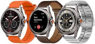 Водонепроницаемые смарт-часы HainoTeko 19 с тремя ремешками | Умные часы для мужчин и мальчиков (серебристые) 1000013204