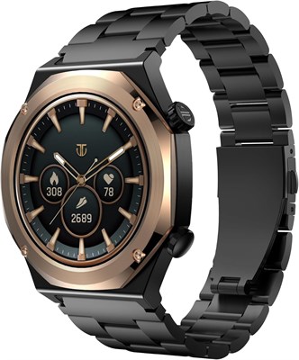 Умные часы TITAN Maestro, 1,43-дюймовый AMOLED-дисплей, титановый корпус с металлическим ремешком, GPS-навигация, Bluetooth-звонки, водонепроницаемость IP67 (цвет: чёрное, розовое золото) 1000013214