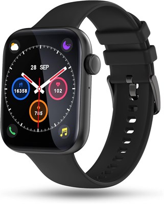 Смарт-часы для мужчин и женщин — угольно-чёрный | Фитнес-трекер Pebble Blaze 2.05 с дисплеем Infinite AMOLED, Bluetooth-звонки, режим Zen, несколько спортивных режимов | Пульсометр, шагомер, голосовой помощник 1000013228